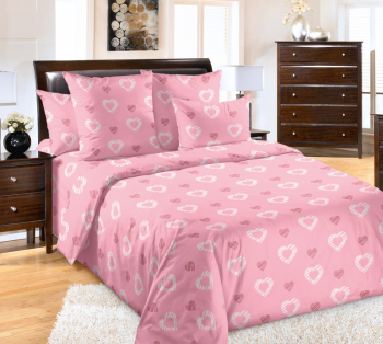 Комплект постельного белья Евромакси, бязь "Люкс" (Валери, розовый)